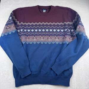 Vintage grandpa-core knit sweater with a cozy Y2K fair isle vibe. This piece fea